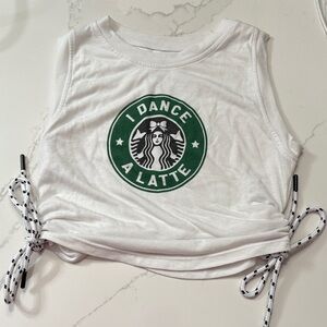 White Crop Top with Green Logo